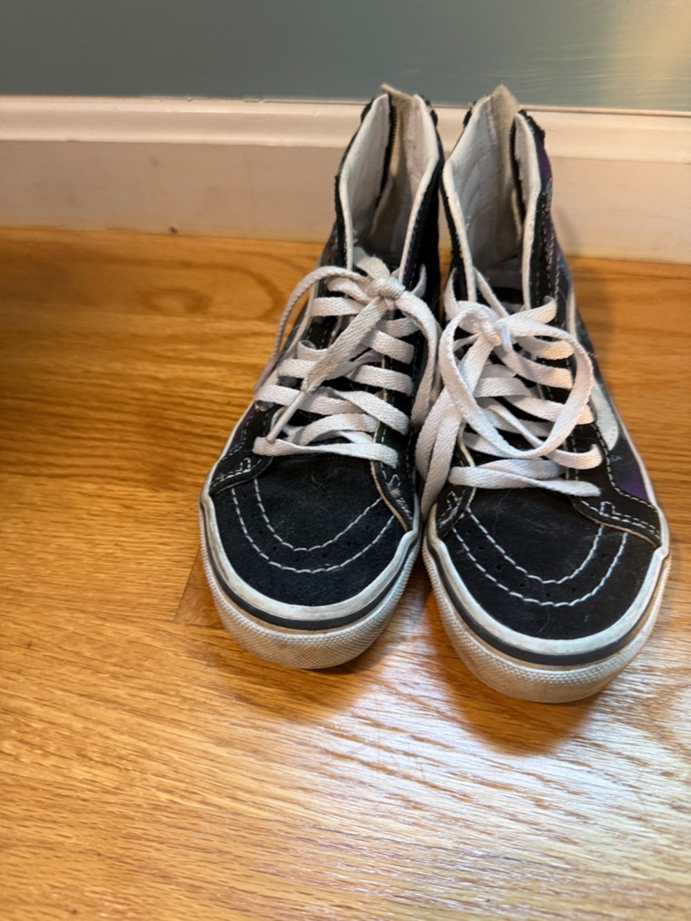 Vans Kids Black High-Top Sneakers with White Laces
